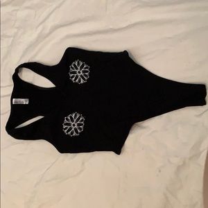 Black and white daisy bodysuit